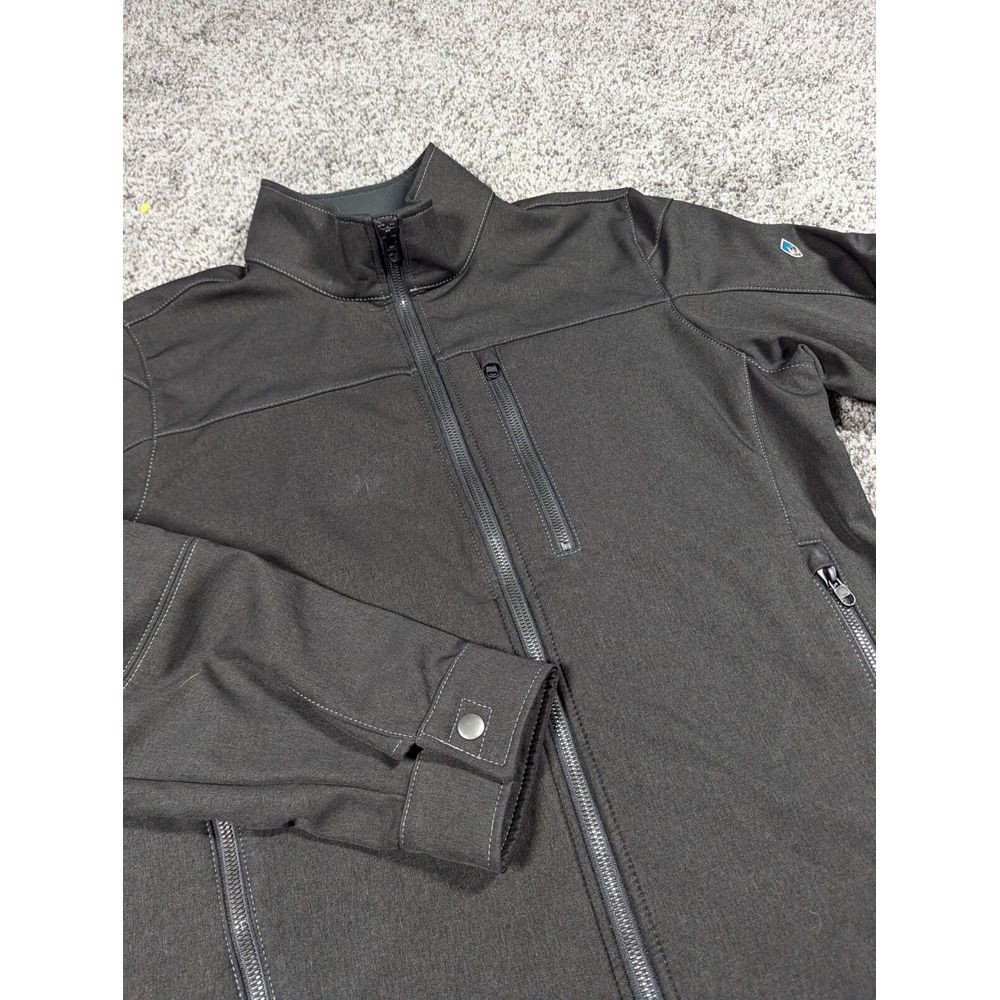 Kuhl Jacket Mens Medium Black Impakt Full Zip Softshell Hiking Embroidered